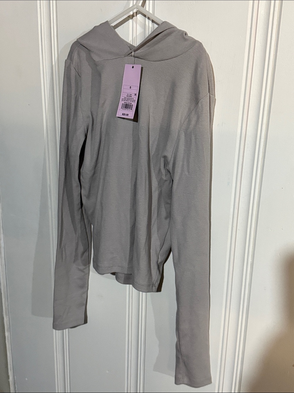 wild fable Light Gray Hooded Long-Sleeve Top